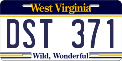 WV license plate DST371