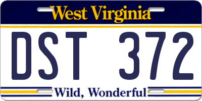 WV license plate DST372