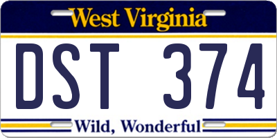 WV license plate DST374
