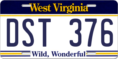 WV license plate DST376