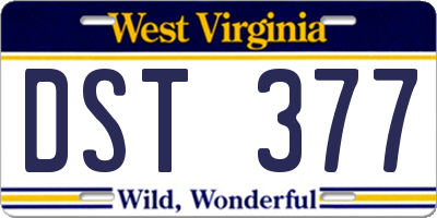 WV license plate DST377
