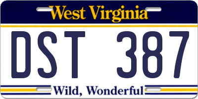 WV license plate DST387