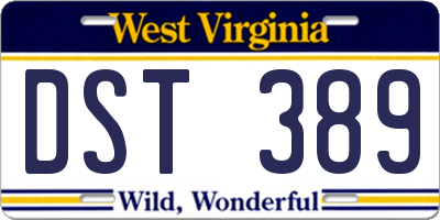 WV license plate DST389
