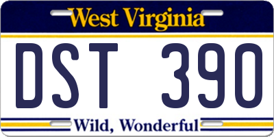 WV license plate DST390