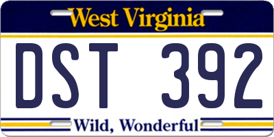 WV license plate DST392