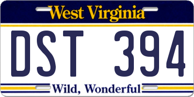 WV license plate DST394