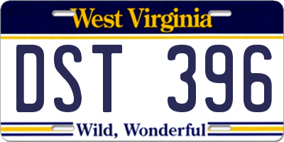 WV license plate DST396