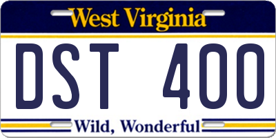 WV license plate DST400