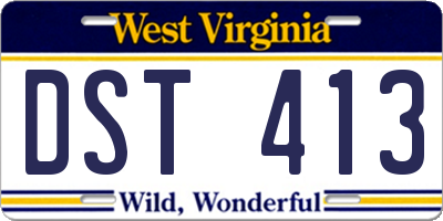 WV license plate DST413