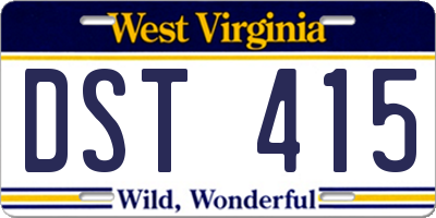 WV license plate DST415