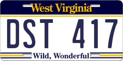 WV license plate DST417