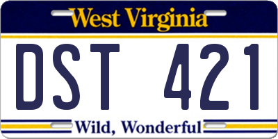 WV license plate DST421