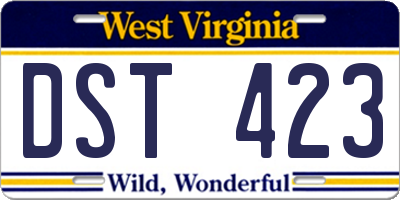 WV license plate DST423