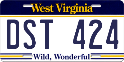 WV license plate DST424