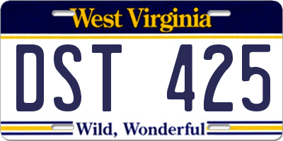 WV license plate DST425