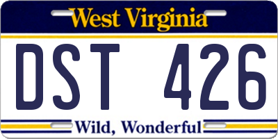 WV license plate DST426