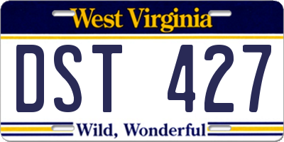 WV license plate DST427