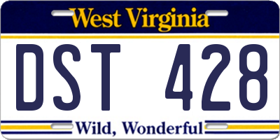 WV license plate DST428