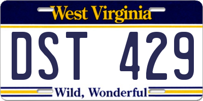 WV license plate DST429