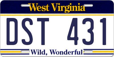 WV license plate DST431