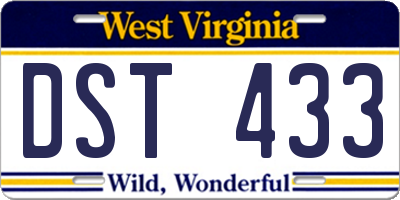 WV license plate DST433