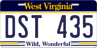 WV license plate DST435