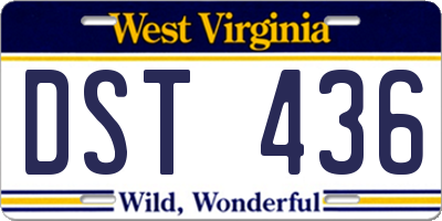 WV license plate DST436