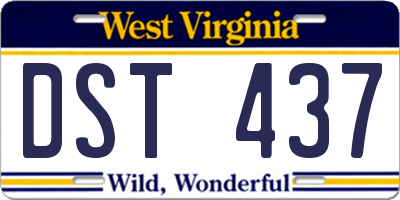 WV license plate DST437