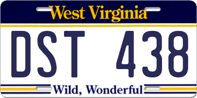WV license plate DST438