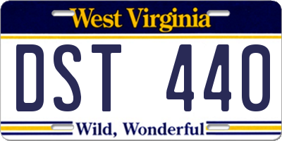 WV license plate DST440