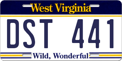 WV license plate DST441