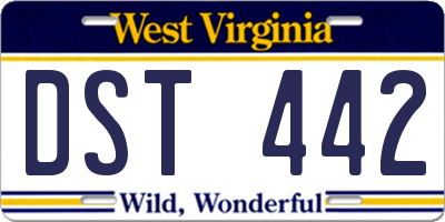 WV license plate DST442