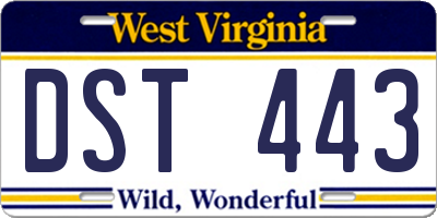 WV license plate DST443