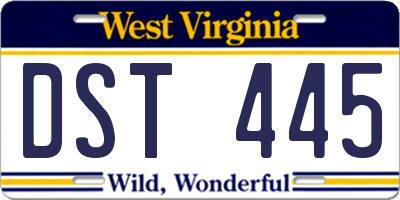 WV license plate DST445