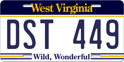 WV license plate DST449