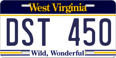 WV license plate DST450
