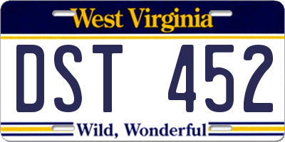 WV license plate DST452