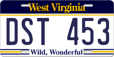 WV license plate DST453