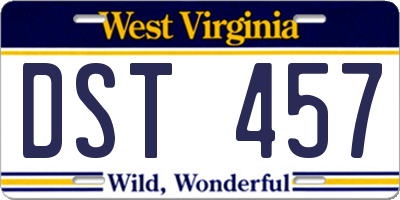 WV license plate DST457