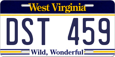 WV license plate DST459