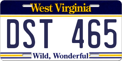 WV license plate DST465