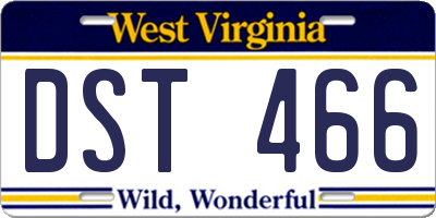 WV license plate DST466