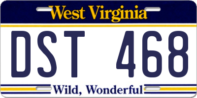 WV license plate DST468