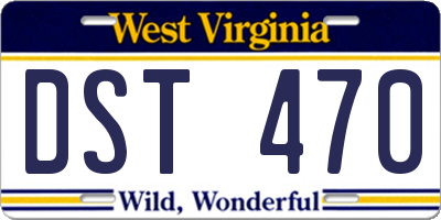 WV license plate DST470
