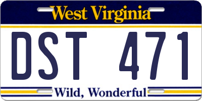 WV license plate DST471