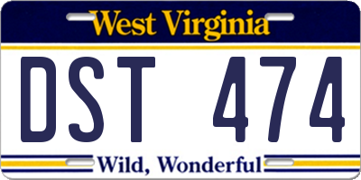 WV license plate DST474