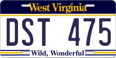 WV license plate DST475