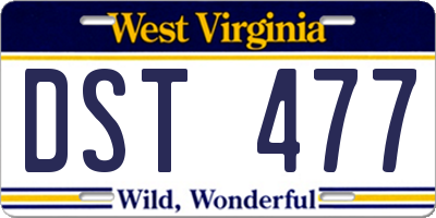 WV license plate DST477