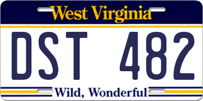 WV license plate DST482