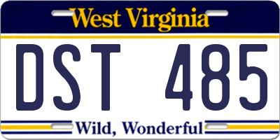 WV license plate DST485
